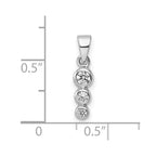 FJC Finejewelers 925 Sterling Silver Rhodium Plated Polished CZ Charm 16 x 3 mm