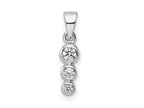 FJC Finejewelers 925 Sterling Silver Rhodium Plated Polished CZ Charm 16 x 3 mm