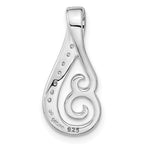 FJC Finejewelers 925 Sterling Silver Rhodium Plated Polished CZ Swirl Chain Slide 21 x 9 mm