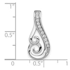 FJC Finejewelers 925 Sterling Silver Rhodium Plated Polished CZ Swirl Chain Slide 21 x 9 mm