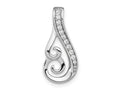 FJC Finejewelers 925 Sterling Silver Rhodium Plated Polished CZ Swirl Chain Slide 21 x 9 mm