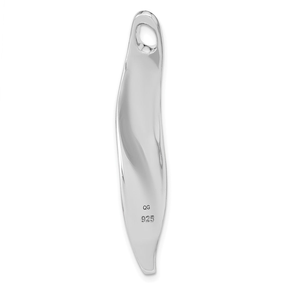 FJC Finejewelers 925 Sterling Silver Fancy d Brushed and Polished Curved Chain Slide 44 x 11 mm