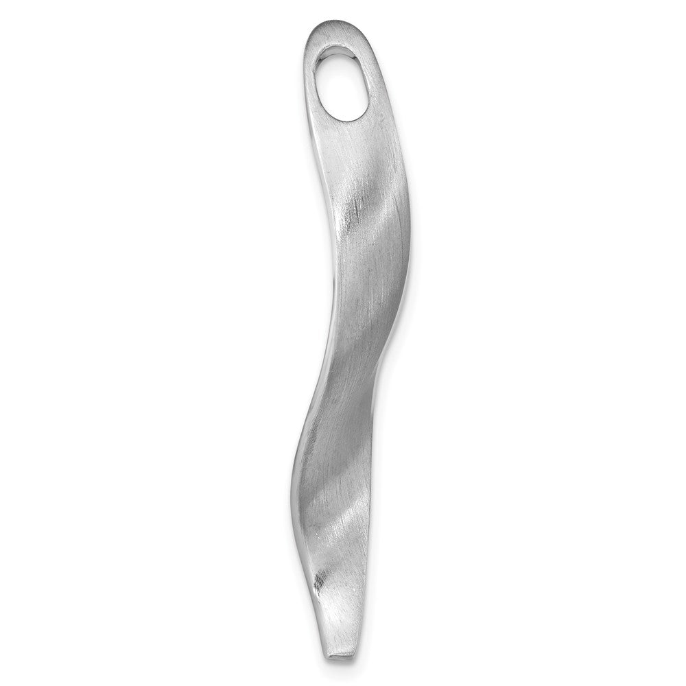 FJC Finejewelers 925 Sterling Silver Fancy d Brushed and Polished Curved Chain Slide 44 x 11 mm