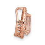 FJC Finejewelers 925 Sterling Silver Rose-tone Polished Pink and White CZ Oval Chain Slide 12 x 10 mm