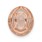FJC Finejewelers 925 Sterling Silver Rose-tone Polished Pink and White CZ Oval Chain Slide 12 x 10 mm