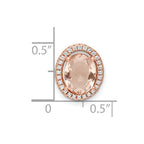 FJC Finejewelers 925 Sterling Silver Rose-tone Polished Pink and White CZ Oval Chain Slide 12 x 10 mm