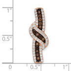 FJC Finejewelers 925 Sterling Silver Rose-tone Black Rhodium Plated CZ Fancy Chain Slide 24 x 8 mm