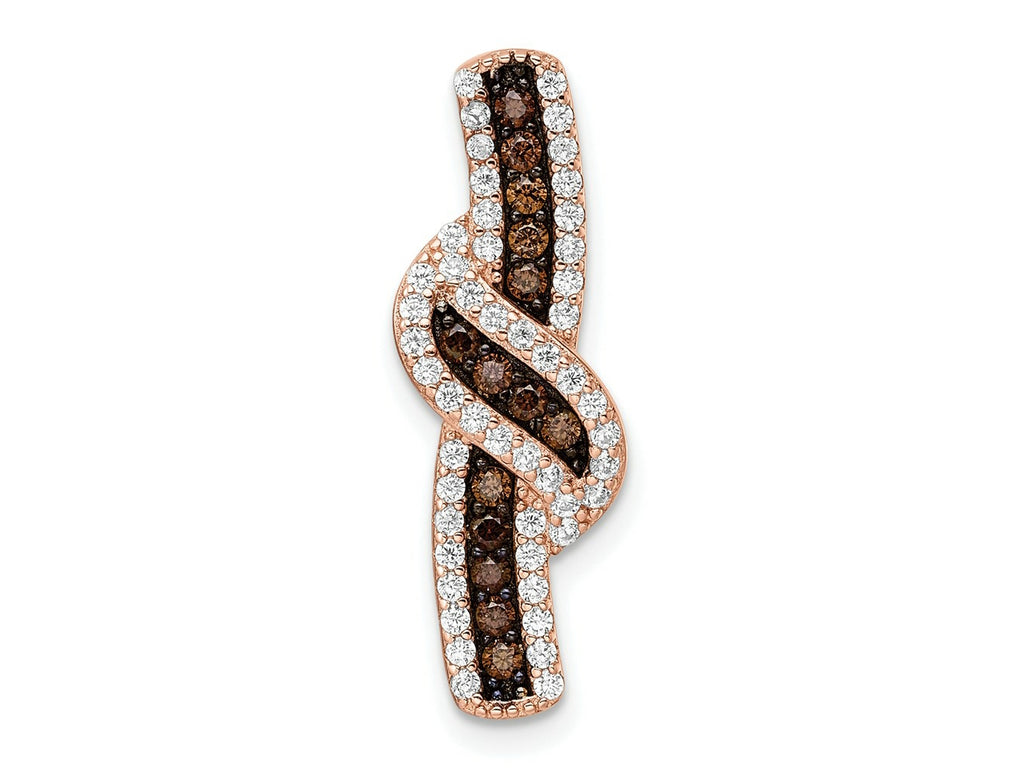FJC Finejewelers 925 Sterling Silver Rose-tone Black Rhodium Plated CZ Fancy Chain Slide 24 x 8 mm