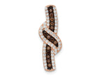 FJC Finejewelers 925 Sterling Silver Rose-tone Black Rhodium Plated CZ Fancy Chain Slide 24 x 8 mm