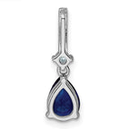 FJC Finejewelers 925 Sterling Silver Fancy Rhodium Plated CZ and Blue Glass Charm 19 x 6 mm