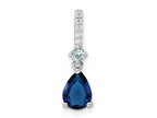 FJC Finejewelers 925 Sterling Silver Fancy Rhodium Plated CZ and Blue Glass Charm 19 x 6 mm