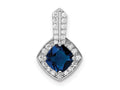 FJC Finejewelers 925 Sterling Silver Fancy Rhodium Plated CZ and Blue Glass Charm 17 x 10 mm
