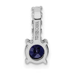 FJC Finejewelers 925 Sterling Silver Fancy Polished Created Blue Spinel and CZ Charm 14 x 6 mm