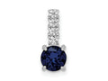 FJC Finejewelers 925 Sterling Silver Fancy Polished Created Blue Spinel and CZ Charm 14 x 6 mm