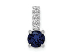 FJC Finejewelers 925 Sterling Silver Fancy Polished Created Blue Spinel and CZ Charm 14 x 6 mm