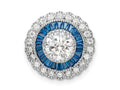 FJC Finejewelers 925 Sterling Silver Fancy Polished Blue and White CZ Round Chain Slide 16 x 16 mm