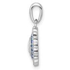 FJC Finejewelers 925 Sterling Silver Fancy Rhodium Plated Polished Blue and White CZ Charm 21 x 13 mm