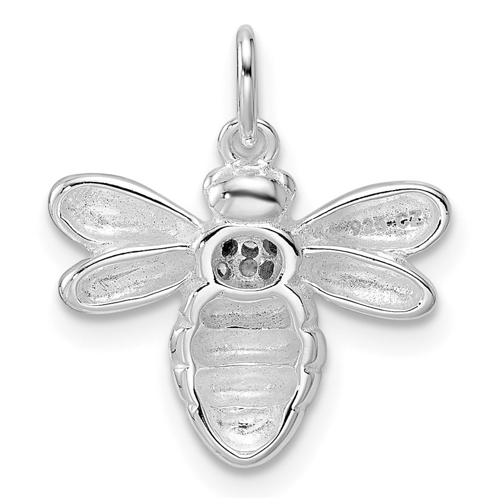 FJC Finejewelers 925 Sterling Silver Rhodium Plated Polished CZ Bumble Bee Charm 18 x 16 mm