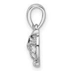 FJC Finejewelers 925 Sterling Silver Rhodium Plated Black and White CZ Owl Charm 15 x 7 mm