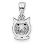 FJC Finejewelers 925 Sterling Silver Rhodium Plated Black and White CZ Owl Charm 15 x 7 mm