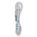 FJC Finejewelers 925 Sterling Silver Rhodium Plated Polished Blue and White CZ Butterfly Charm 25 x 25 mm