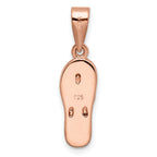 FJC Finejewelers 925 Sterling Silver Rose-tone Pink Created Opal Inlay Flip Flop Pendan 28 x 7 mm
