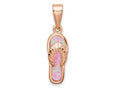 FJC Finejewelers 925 Sterling Silver Rose-tone Pink Created Opal Inlay Flip Flop Pendan 28 x 7 mm