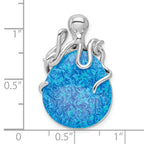 FJC Finejewelers 925 Sterling Silver Rhodium Plated Blue Created Opal Octopus Charm 29 x 19 mm