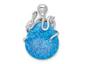 FJC Finejewelers 925 Sterling Silver Rhodium Plated Blue Created Opal Octopus Charm 29 x 19 mm