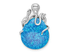 FJC Finejewelers 925 Sterling Silver Rhodium Plated Blue Created Opal Octopus Charm 29 x 19 mm