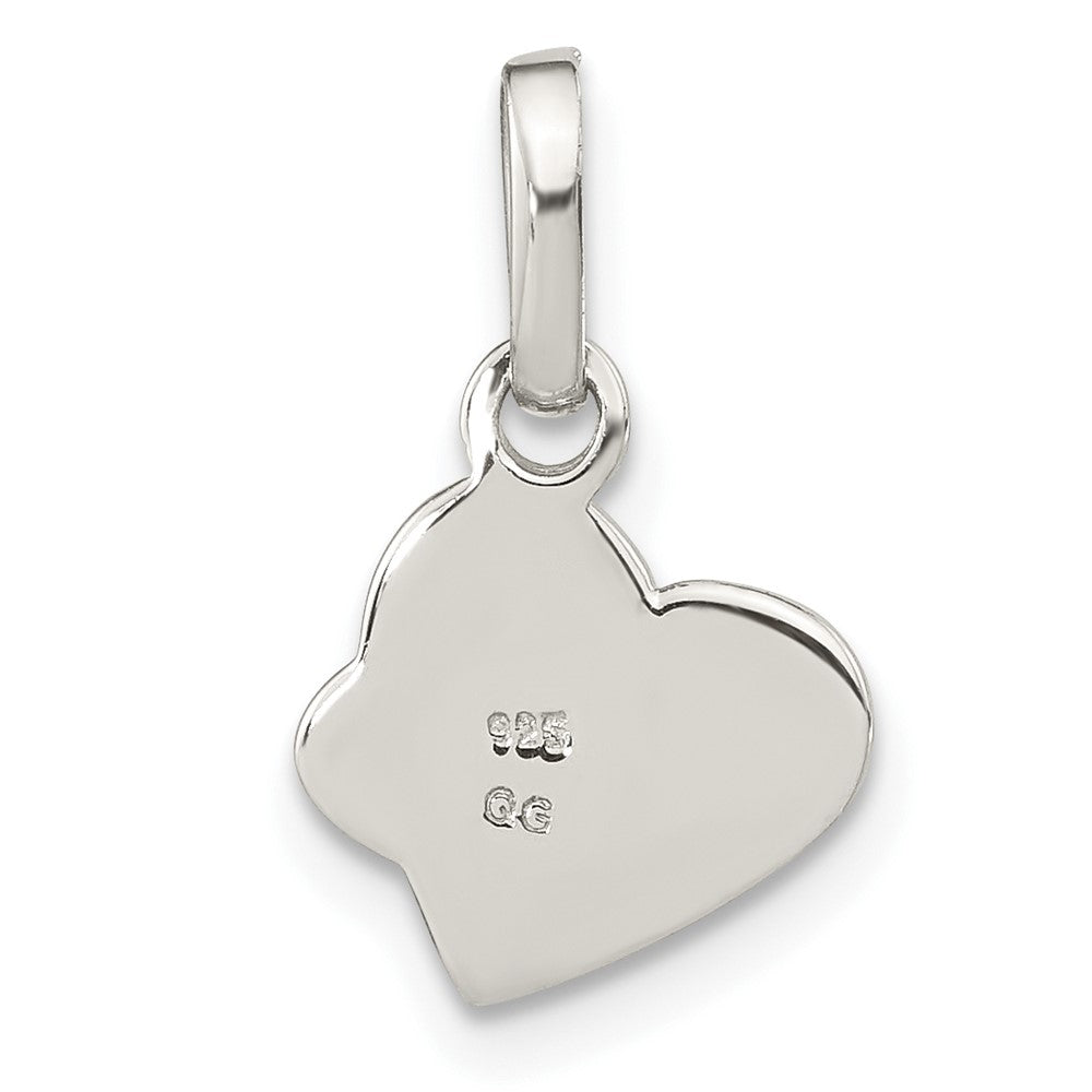FJC Finejewelers 925 Sterling Silver Rhodium Plated Pink Enamel CZ Double Heart Charm 17 x 10 mm