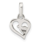 FJC Finejewelers 925 Sterling Silver and Rose-tone Polished Open Hearts Charm 16 x 9 mm