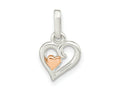 FJC Finejewelers 925 Sterling Silver and Rose-tone Polished Open Hearts Charm 16 x 9 mm