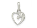 FJC Finejewelers 925 Sterling Silver Rhodium Plated Open Heart Horse Head Charm 16 x 10 mm