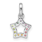 FJC Finejewelers 925 Sterling Silver Rhodium Plated Rainbow Nano Crystal Star Charm 14 x 9 mm