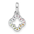FJC Finejewelers 925 Sterling Silver Rhodium Plated Rainbow Nano Crystal Clover Charm 15 x 8 mm
