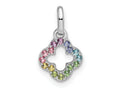 FJC Finejewelers 925 Sterling Silver Rhodium Plated Rainbow Nano Crystal Clover Charm 15 x 8 mm