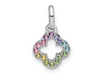 FJC Finejewelers 925 Sterling Silver Rhodium Plated Rainbow Nano Crystal Clover Charm 15 x 8 mm