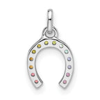 FJC Finejewelers 925 Sterling Silver Rhodium Plated Rainbow Nano Crystal Horseshoe Charm 13 x 8 mm