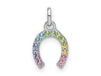 FJC Finejewelers 925 Sterling Silver Rhodium Plated Rainbow Nano Crystal Horseshoe Charm 13 x 8 mm