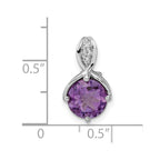 FJC Finejewelers 925 Sterling Silver Circle 1.86tw Amethyst/White Topaz Charm 16 x 9 mm