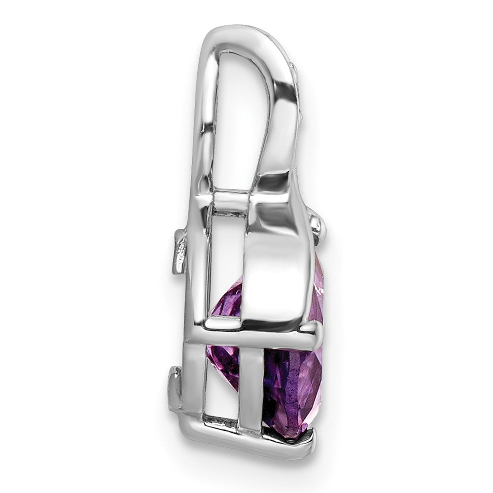 FJC Finejewelers 925 Sterling Silver Circle 1.86tw Amethyst/White Topaz Charm 16 x 9 mm