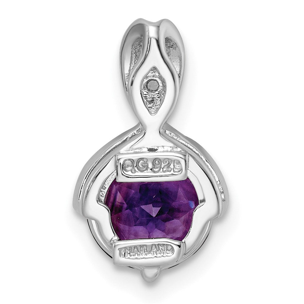 FJC Finejewelers 925 Sterling Silver Circle 1.86tw Amethyst/White Topaz Charm 16 x 9 mm