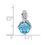 FJC Finejewelers 925 Sterling Silver Rhodium Plated Circle Swiss Blue Topaz/White Topaz Charm 22 x 9 mm
