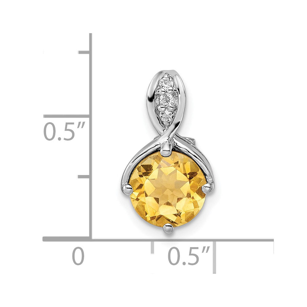 FJC Finejewelers 925 Sterling Silver Rhodium Platedd Circle 1.86t.w. Citrine/White Topaz Charm 16 x 9 mm