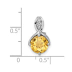FJC Finejewelers 925 Sterling Silver Rhodium Platedd Circle 1.86t.w. Citrine/White Topaz Charm 16 x 9 mm