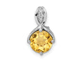 FJC Finejewelers 925 Sterling Silver Rhodium Platedd Circle 1.86t.w. Citrine/White Topaz Charm 16 x 9 mm