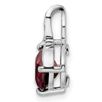 FJC Finejewelers 925 Sterling Silver Rhodium Platedd Circle 2.56t.w. Garnet/White Topaz Charm 16 x 9 mm