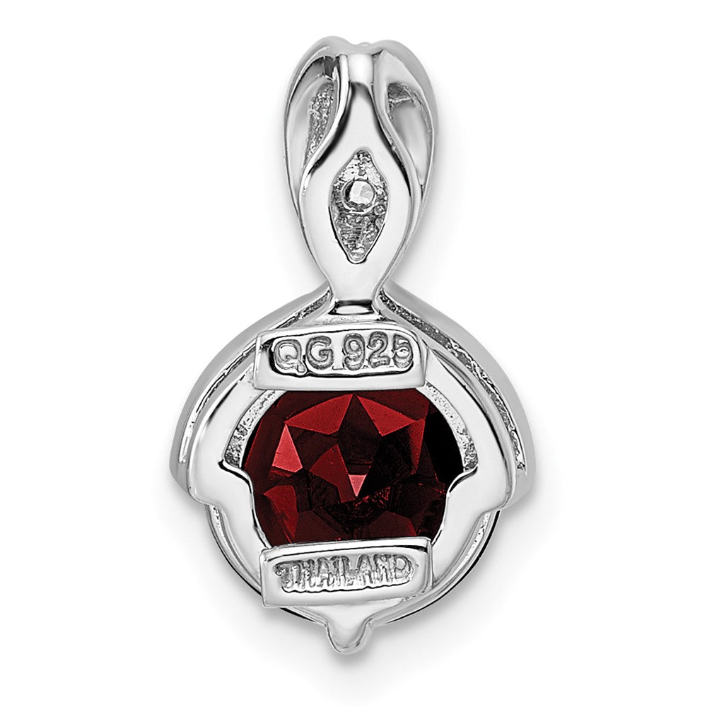 FJC Finejewelers 925 Sterling Silver Rhodium Platedd Circle 2.56t.w. Garnet/White Topaz Charm 16 x 9 mm