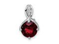 FJC Finejewelers 925 Sterling Silver Rhodium Platedd Circle 2.56t.w. Garnet/White Topaz Charm 16 x 9 mm